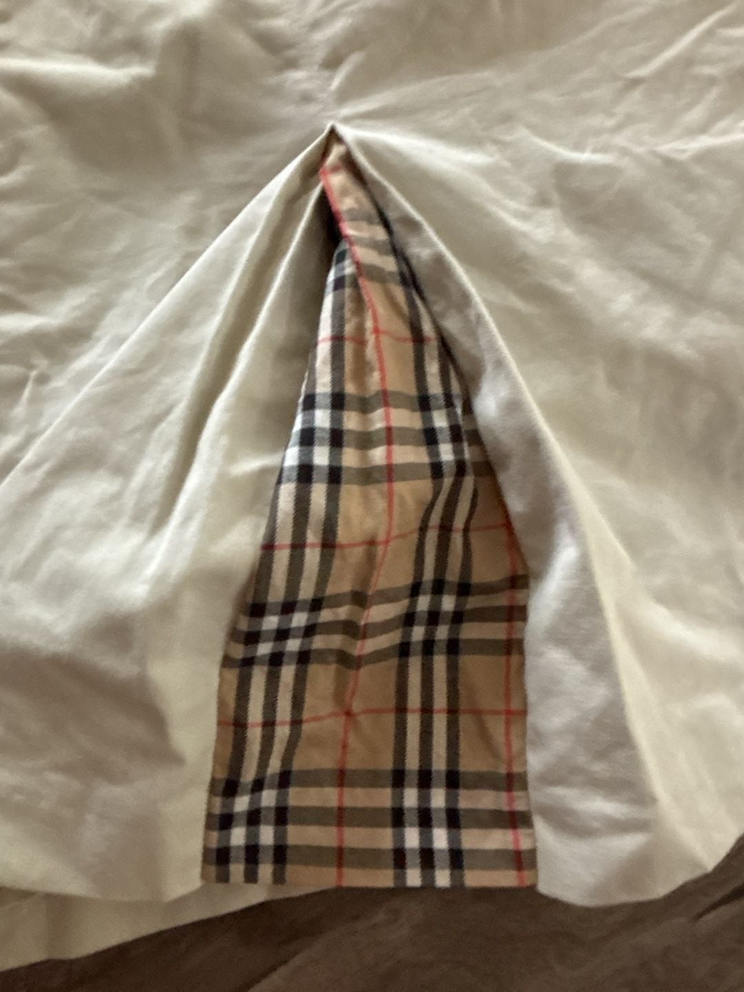 Burberry Golf Khaki Mini Skirt with Nova Check Pleated Insets, Size 4 2