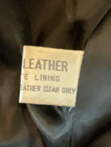Vintage 90s LNR Black Genuine Leather Single-Button Long Coat Jacket 7