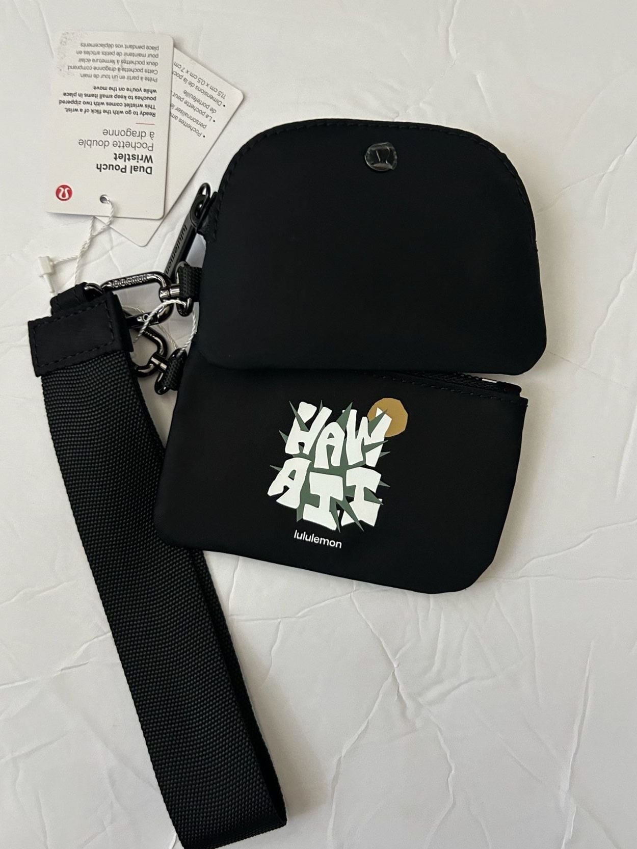 NWT Lululemon Dual Pouch Wristlet Hawaii Exclusive Black 2
