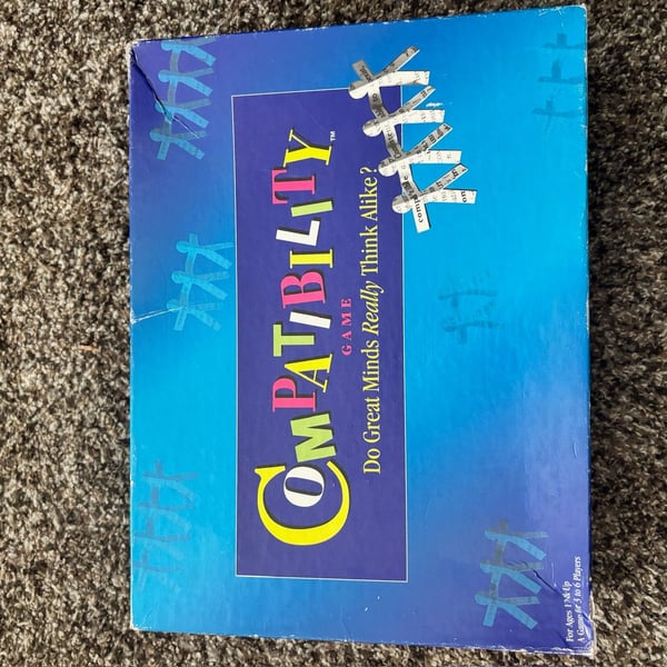 Vintage 1996 Mattel Compatibility Board Game