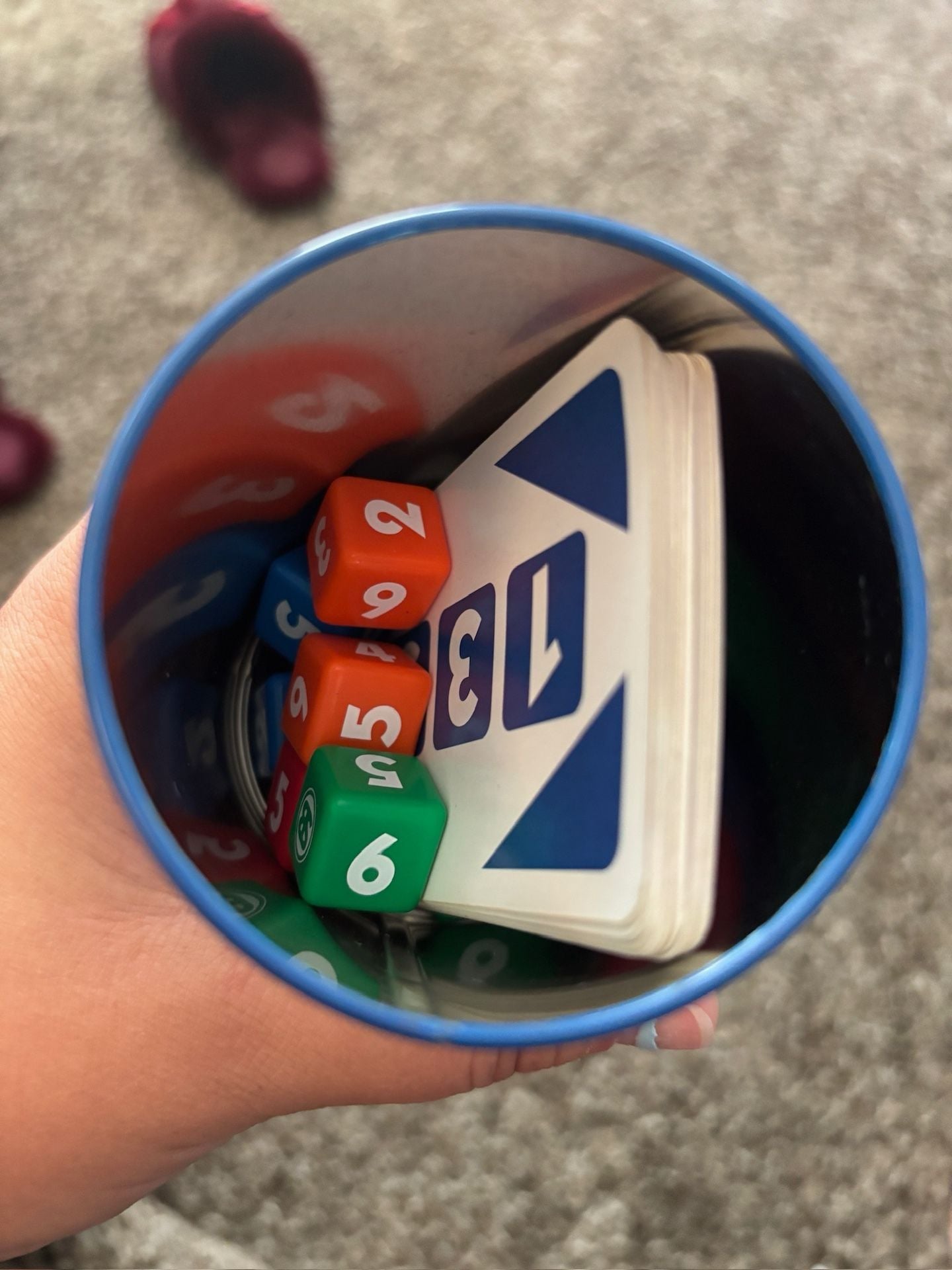 Skip-Bo Dice Game in Blue Soda Can by Mattel - 2011 Ed - Complete & Ships Free!! 3