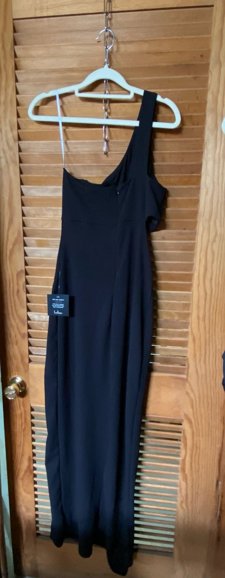 Lulus Medium One-Shoulder Cut-Out Black Maxi Dress 2