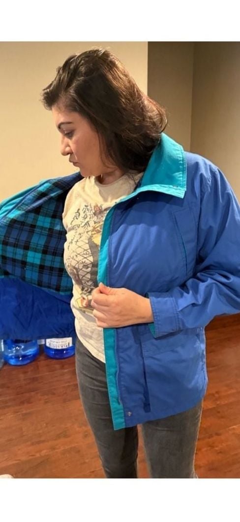 Vintage Pacific Trail Blue Utility Jacket with Plaid Lining 4