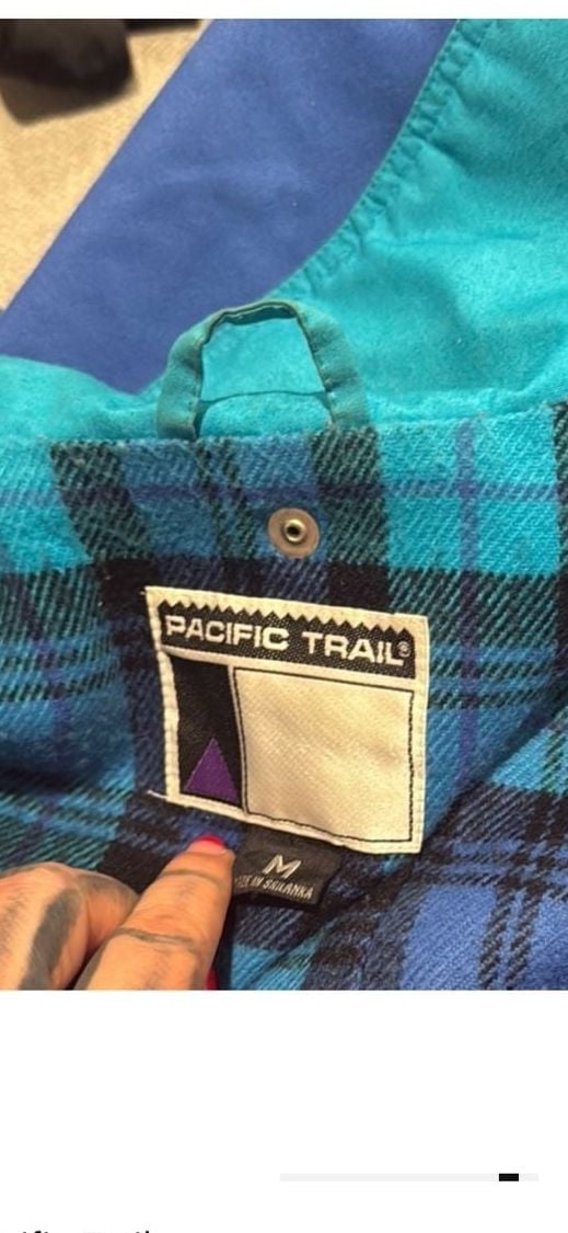 Vintage Pacific Trail Blue Utility Jacket with Plaid Lining 14
