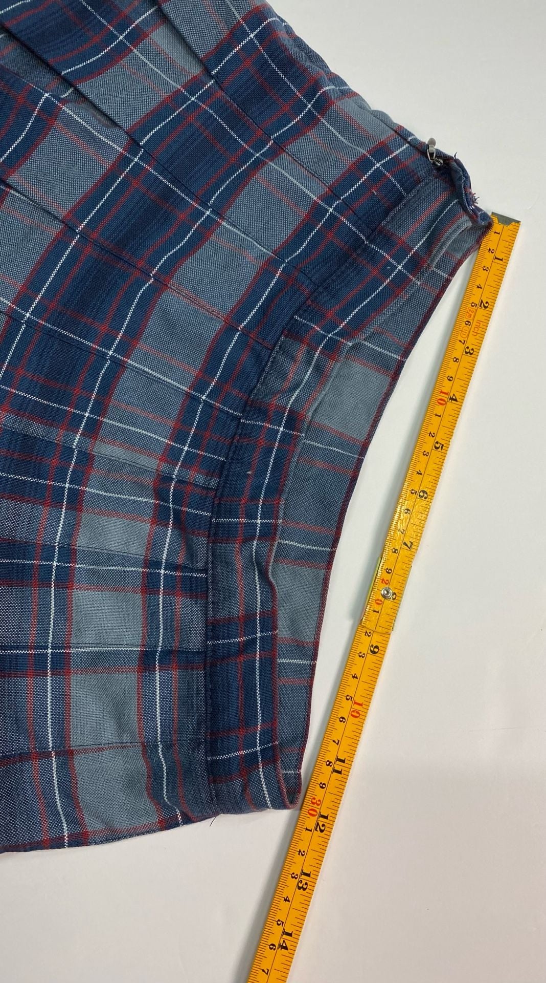 Classic Plaid Pleated School Uniform Skirt Gray Navy Red 5
