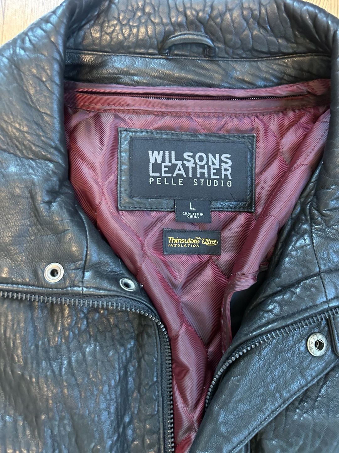 Wilsons Leather Pelle Studio Men's Belted Trench Coat Thinsulate Insulation L 4
