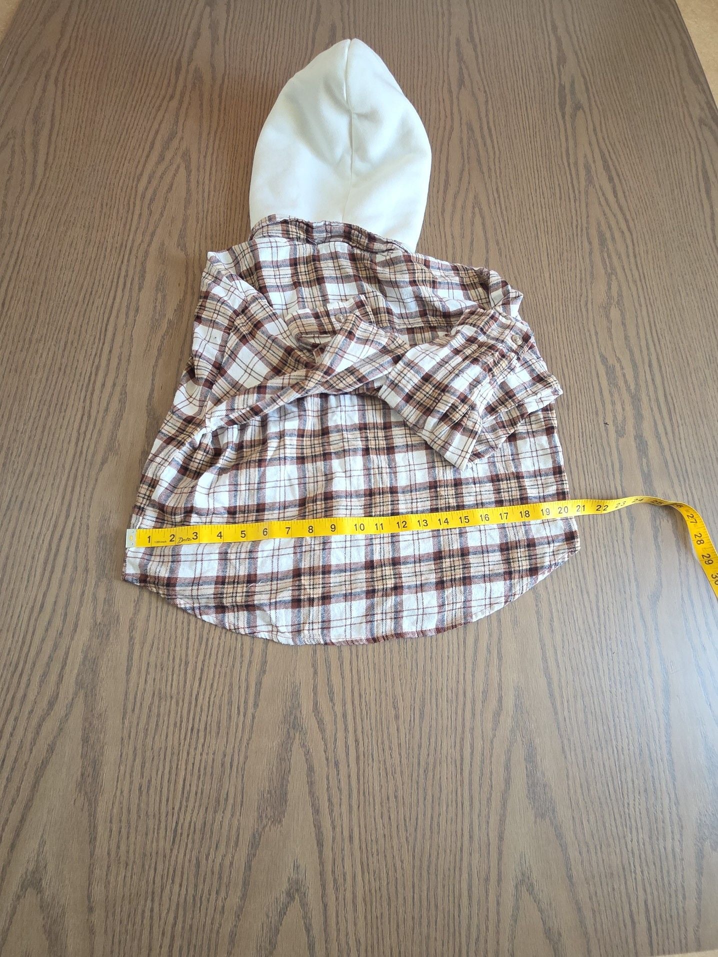 derek heart Women's Brown and White Plaid Sherpa Lined Hooded Flannel Shirt Jacket 10