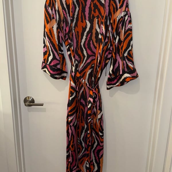 Diane Von Furstenberg x Target Disco Zebra Satin Kimono Robe