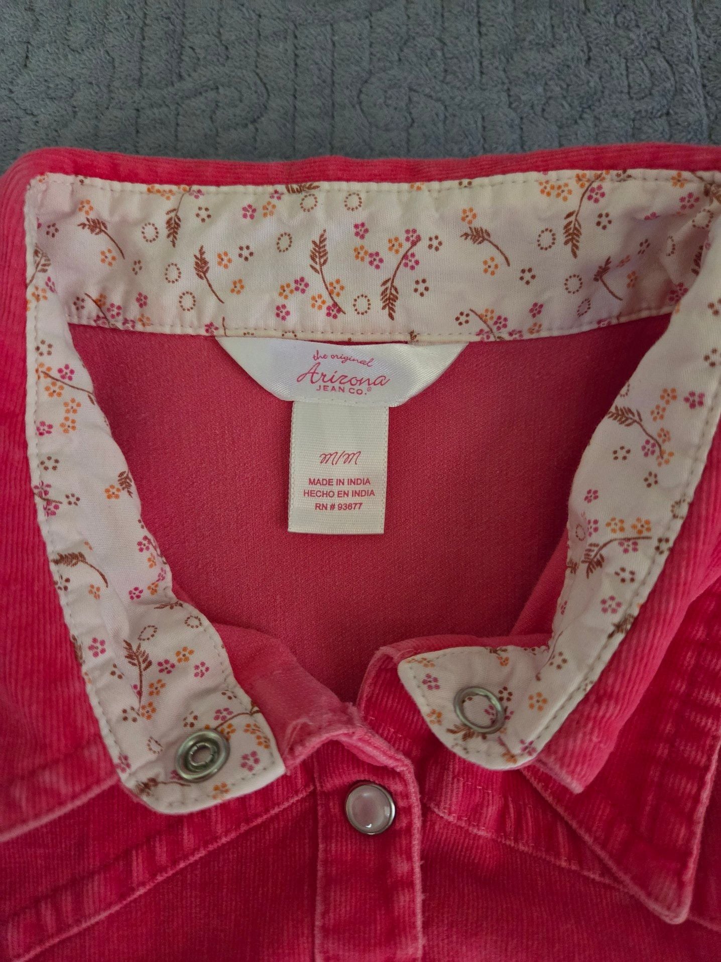 Arizona Jean Co. Women's Pink Corduroy Long Sleeve Western Snap Button-Up Shirt 3