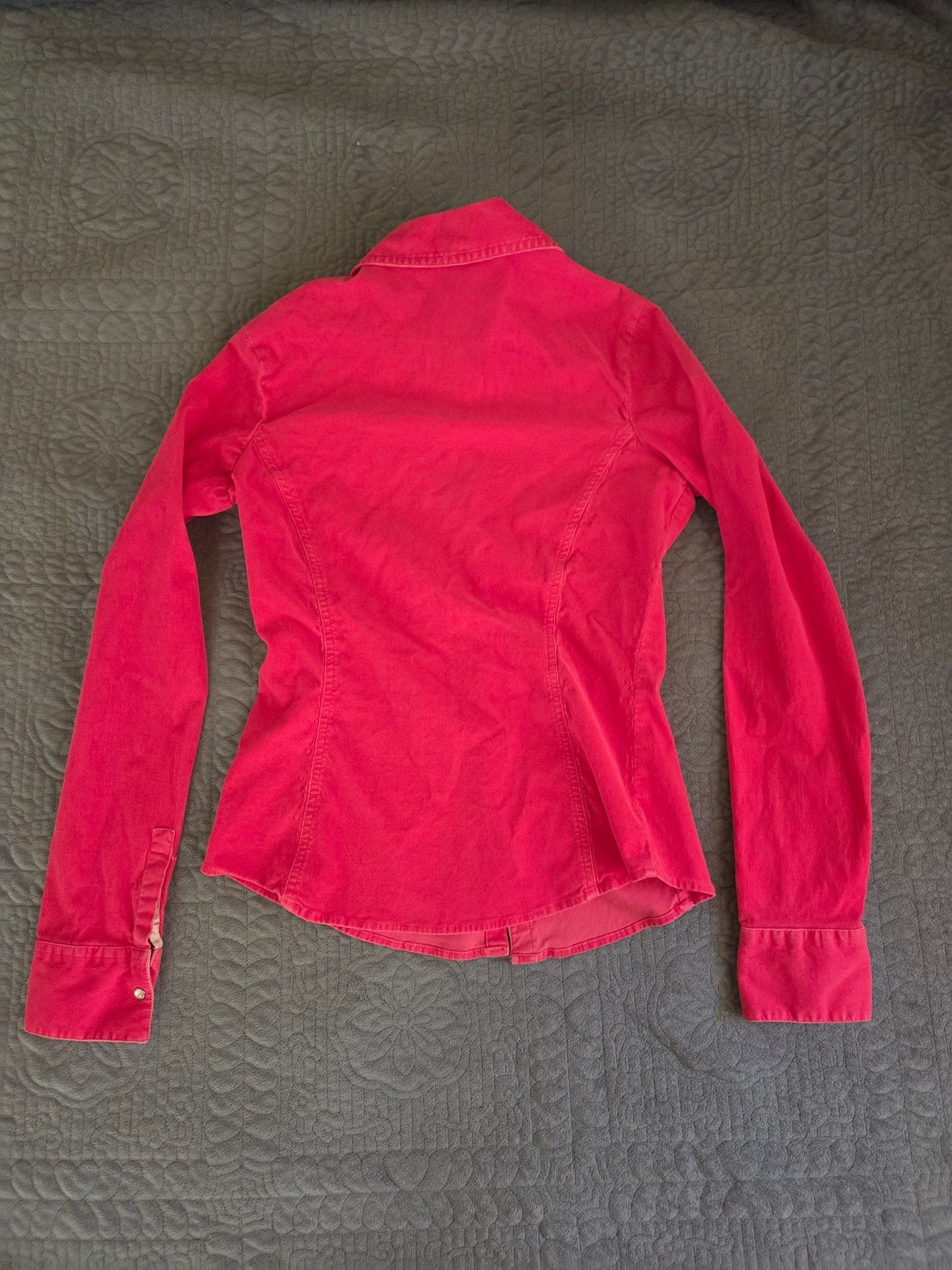 Arizona Jean Co. Women's Pink Corduroy Long Sleeve Western Snap Button-Up Shirt 4