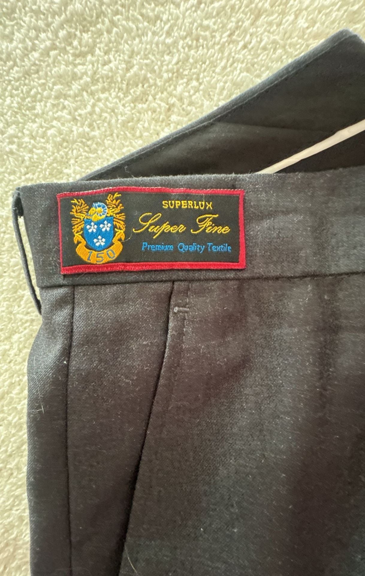 Giorgio Fiorelli Superlux Super Fine 150 Black Two-Button Suit (Size 44/38) 12