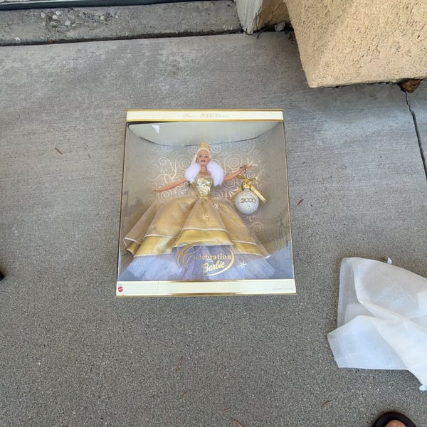 2000 Celebration Barbie Doll: Special Edition, Gold Gown, Ornament (in Box) - ,
