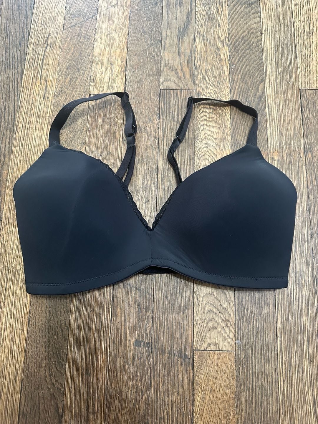 Aerie Real Happy Wireless Lightly Lined Bra Black 34DD 1