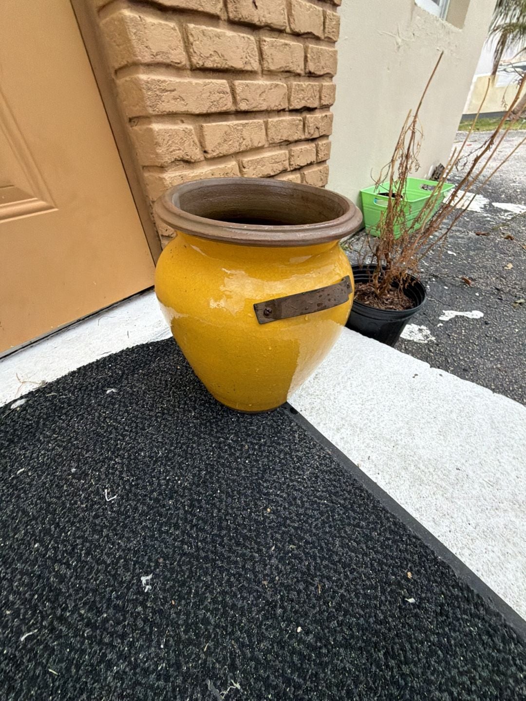Antique French Country Glazed Yellow Earthenware Confit Pot 2