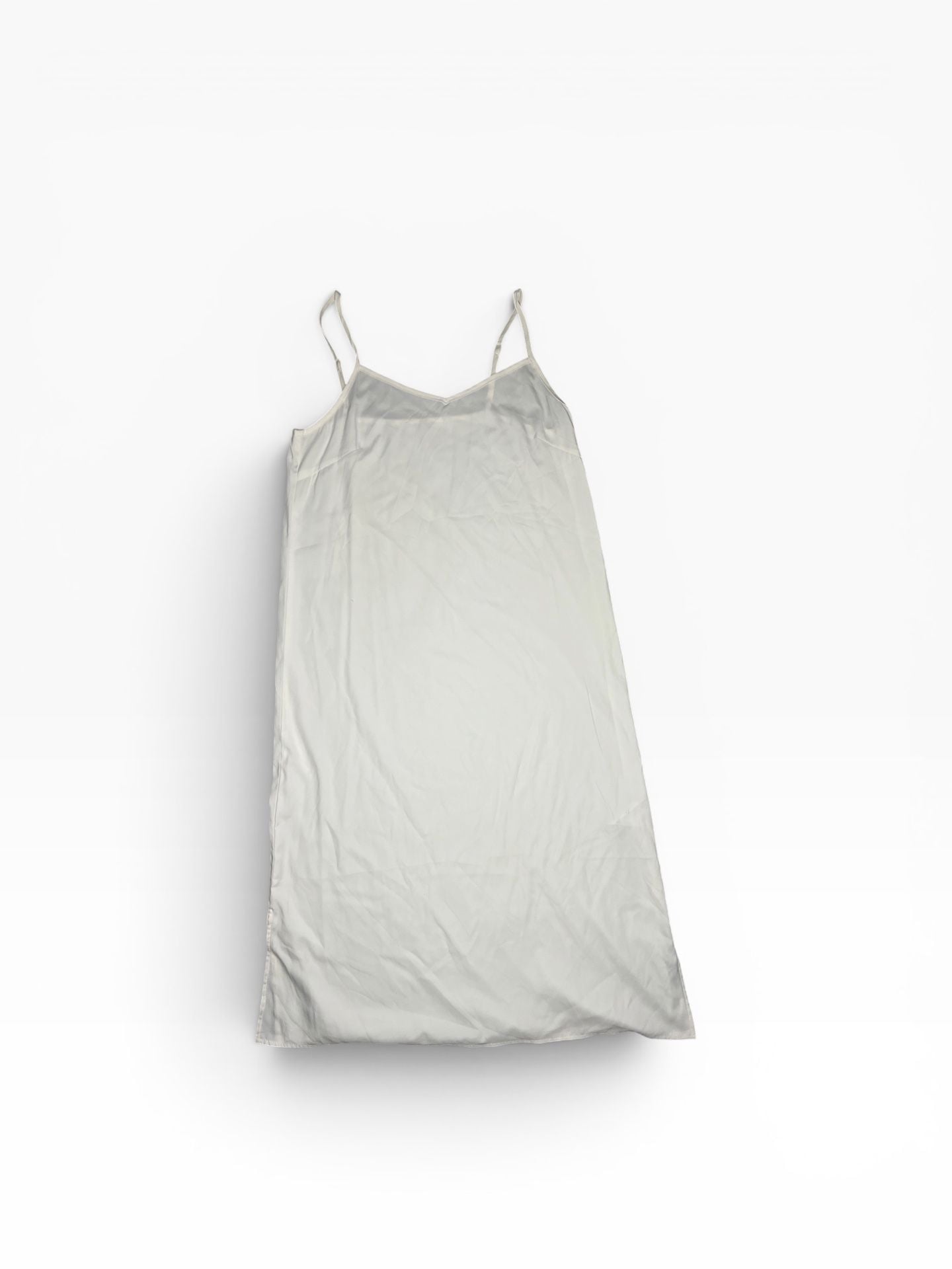 Unbranded Solid Satin Spaghetti Strap Midi Slip Dress 3