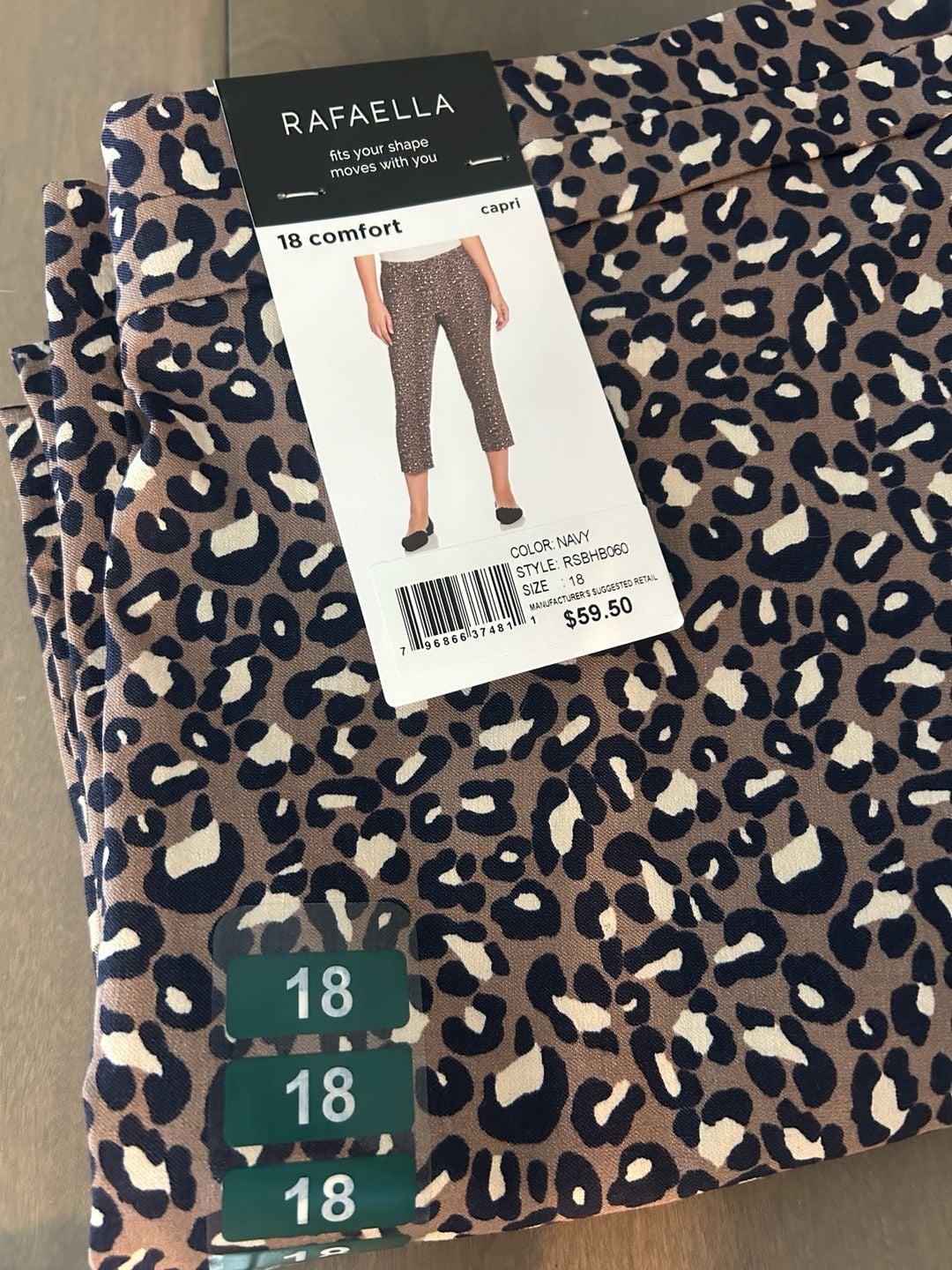 Rafaella 18 Comfort Capri Pants Leopard Print 1
