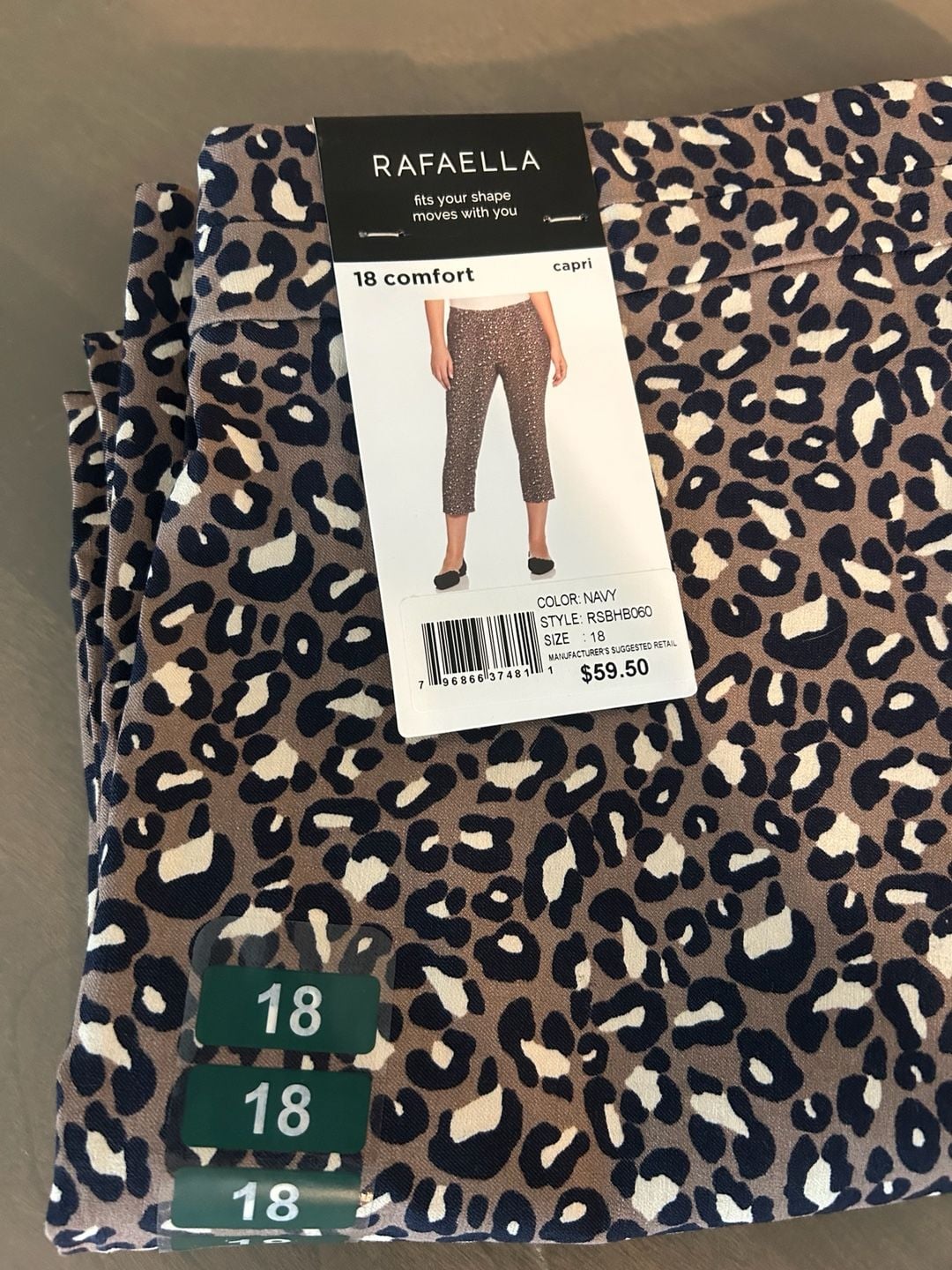 Rafaella 18 Comfort Capri Pants Leopard Print 2