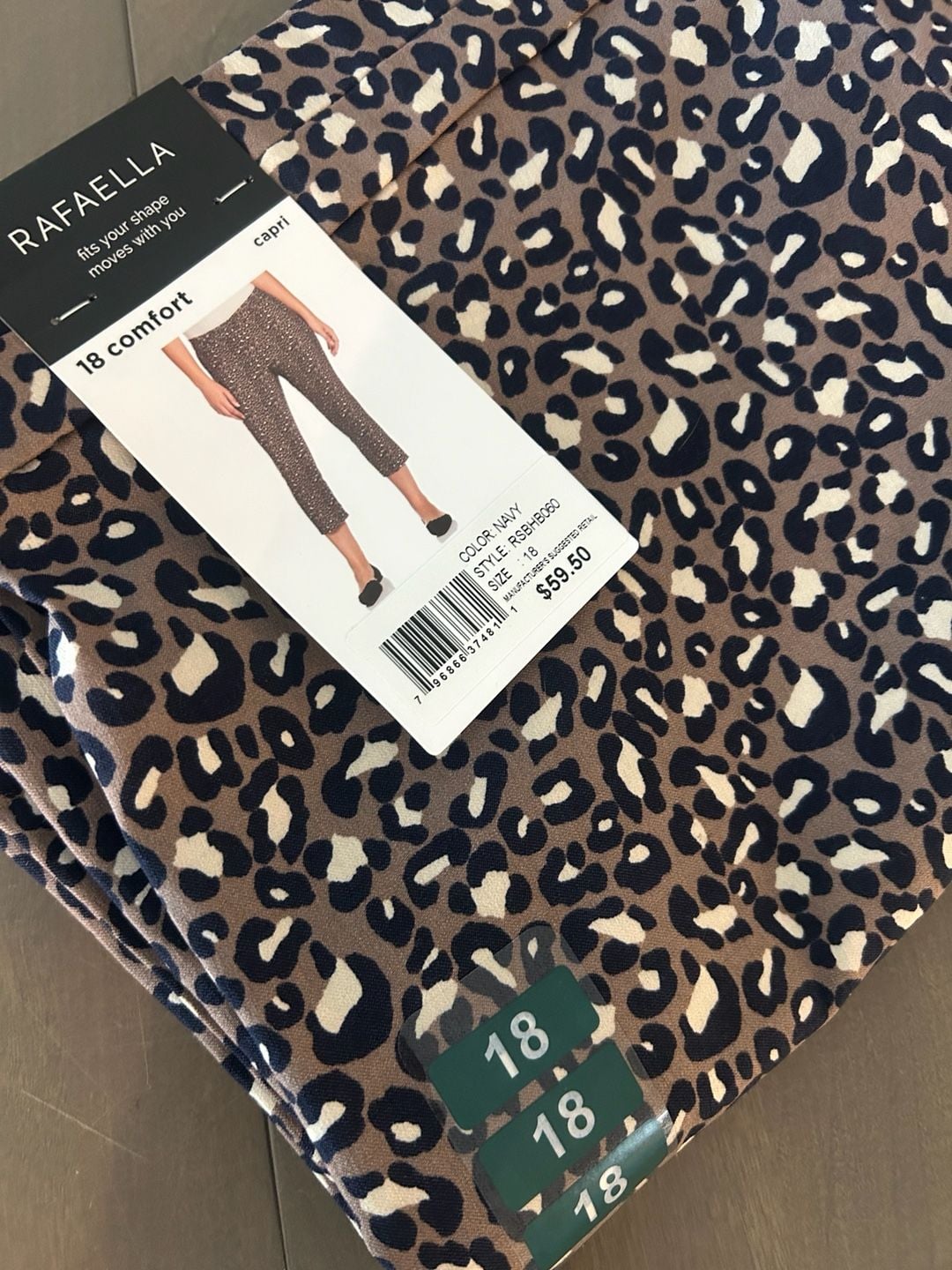 Rafaella 18 Comfort Capri Pants Leopard Print 4