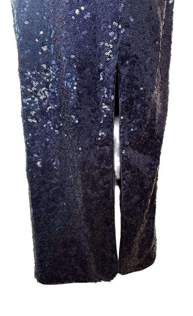 Mac Duggal Midnight Sequin One-Shoulder Ruffle Gown Size 6 Style code 70162 8