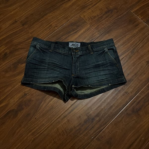 JNCO Est. 1985 Women's Dark Wash Low Rise Denim Shorts Size 6