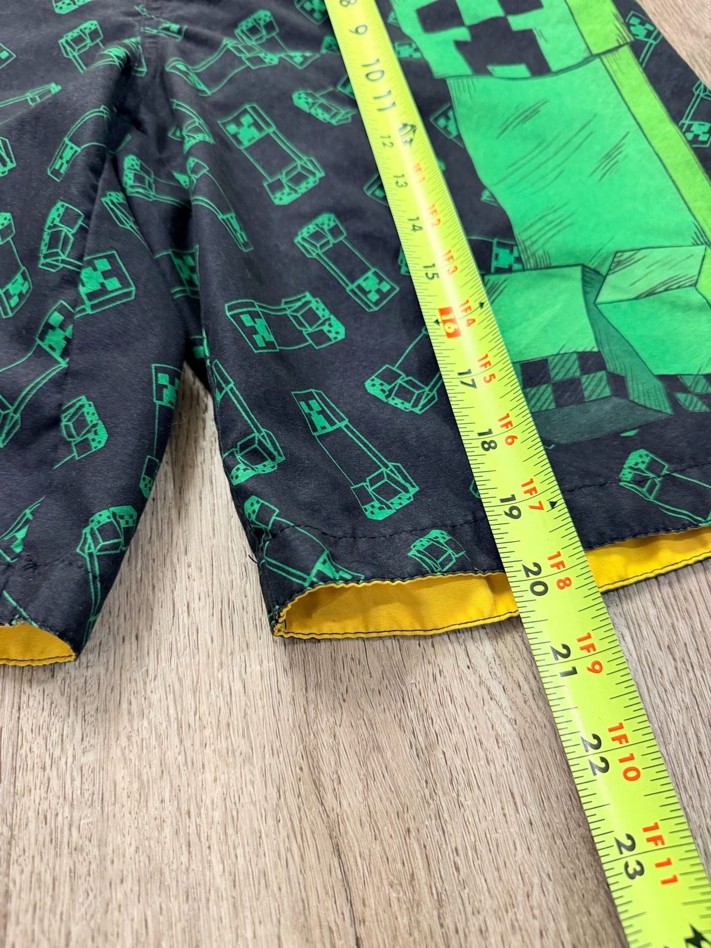 Minecraft Boys Creeper Print Swim Trunks Size 14/16 6