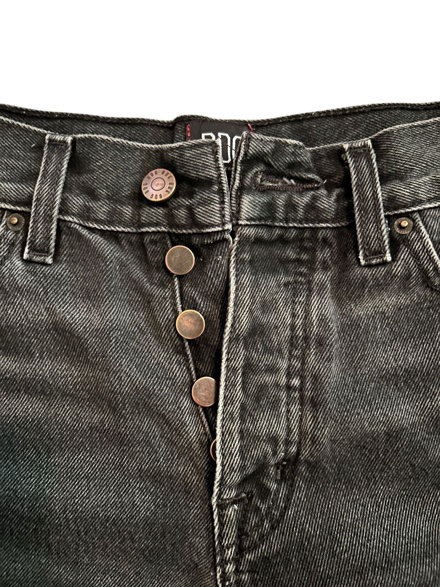 BDG Urban Outfitters Black High-Rise Button-Fly Raw Hem Denim Shorts 3
