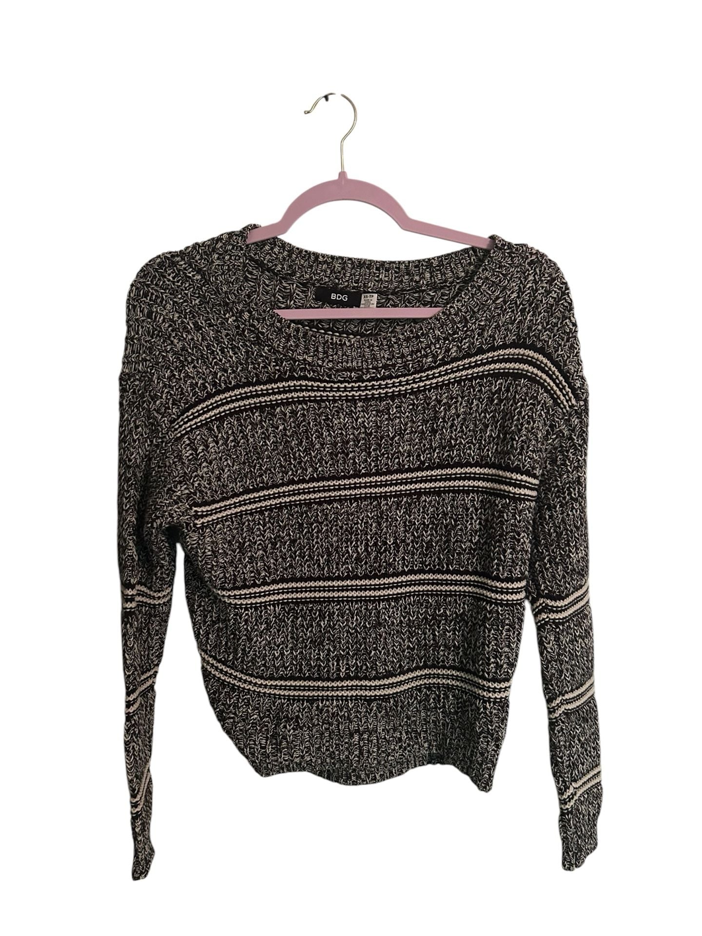 BDG Urban Outfitters Black and White Chunky Knit Striped Sweater 2