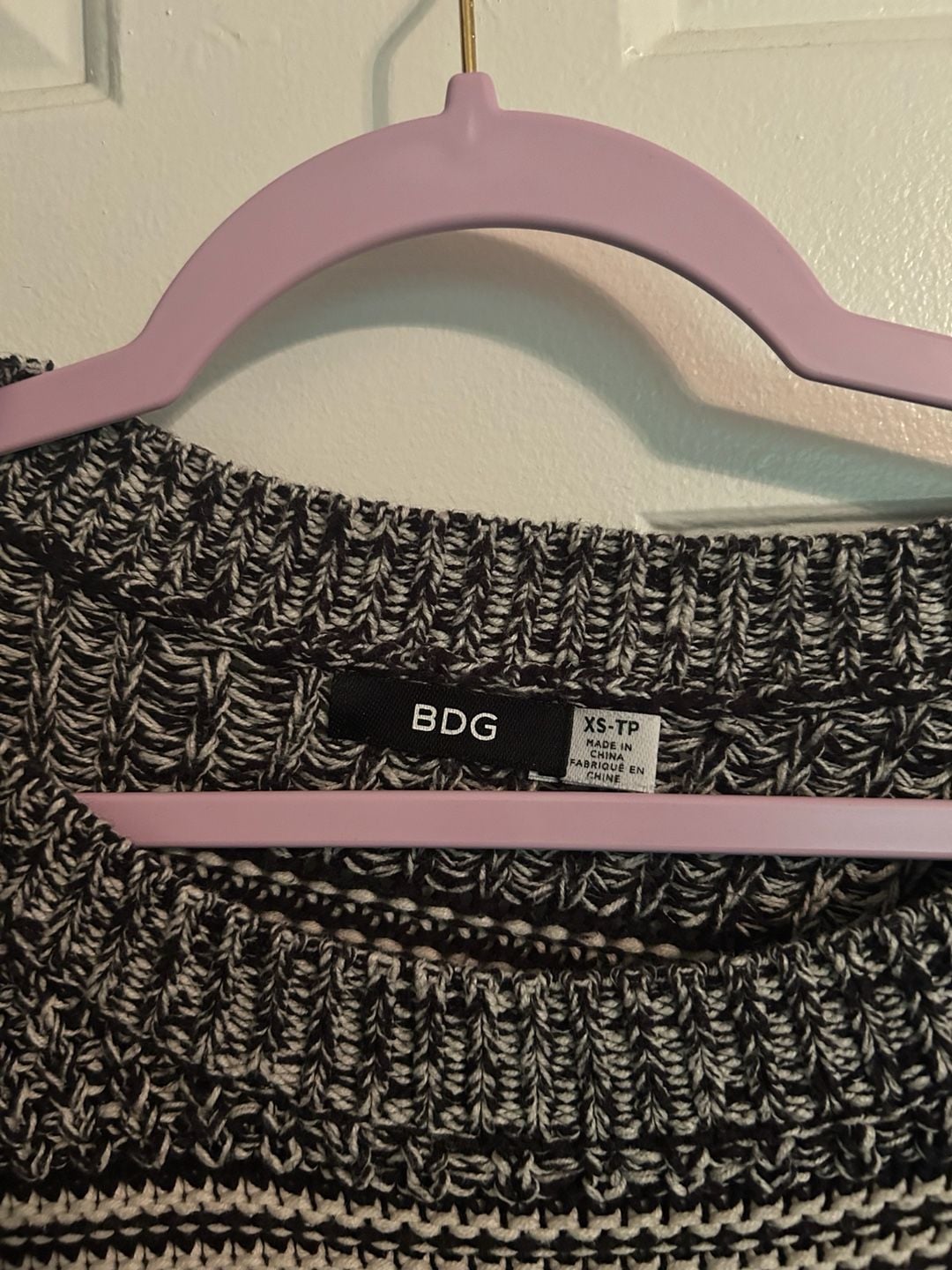 BDG Urban Outfitters Black and White Chunky Knit Striped Sweater 4