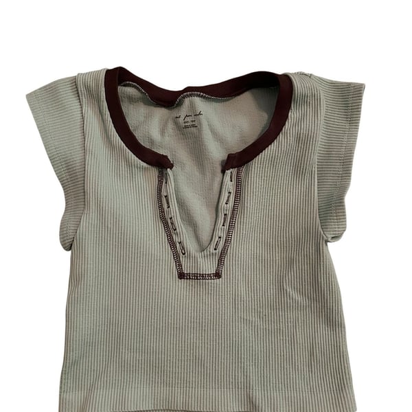 Out From Under Go For Gold Ribbed Seamless Cap Sleeve Crop Top