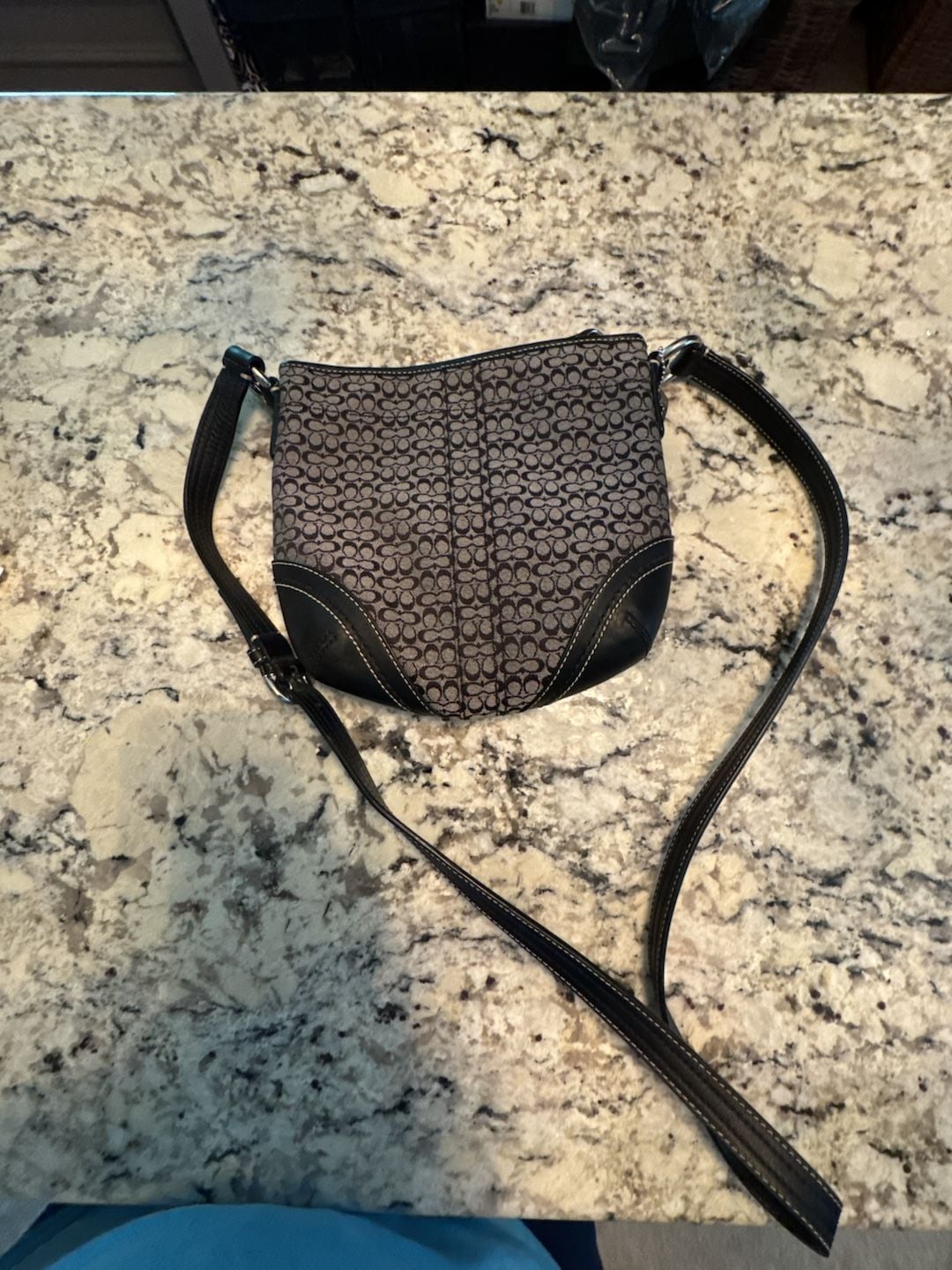 Coach Signature Jacquard Canvas Crossbody Bag with Leather Trim 3