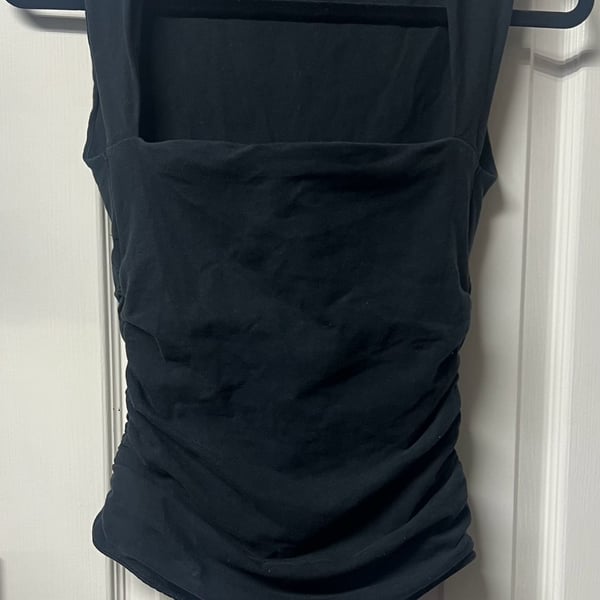 Abercrombie & Fitch Women's Sleeveless Square Neck Ruched Bodysuit