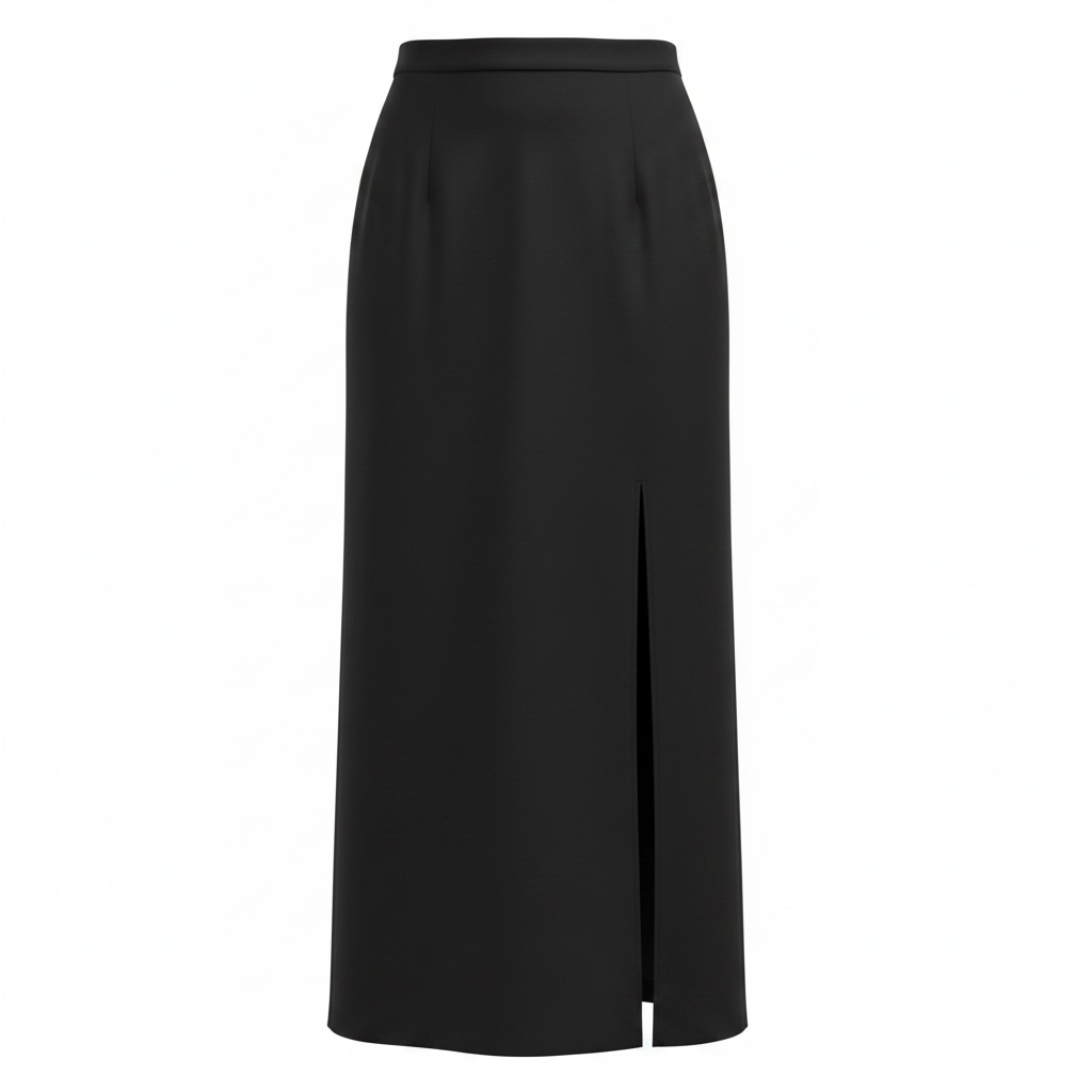 Dana Buchman Black Dinner Party Front-Slit Long Skirt 2