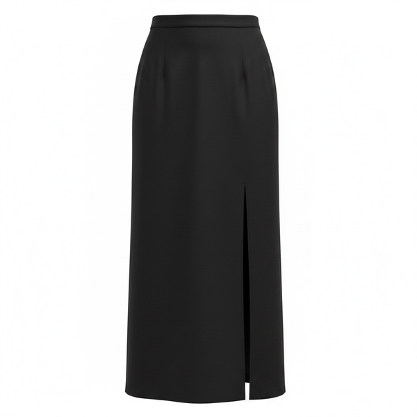 Dana Buchman Black Dinner Party Front-Slit Long Skirt