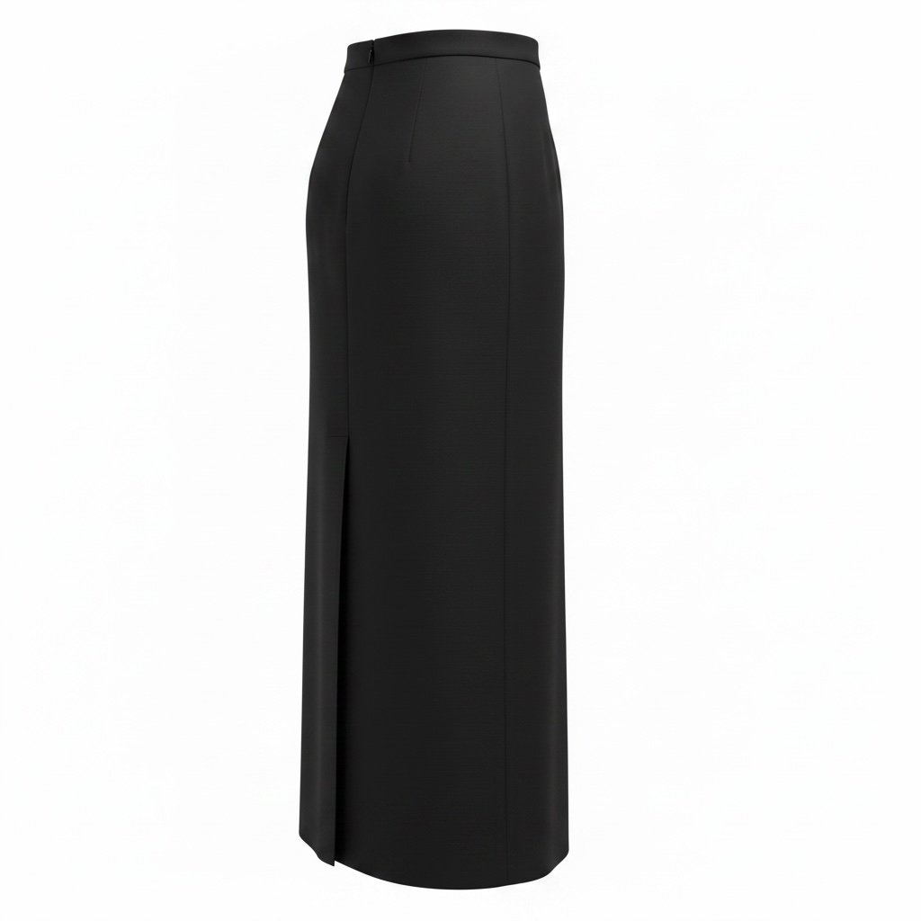 Dana Buchman Black Dinner Party Front-Slit Long Skirt 3