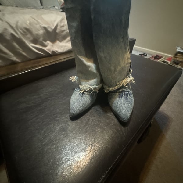 Steve Madden Livvy Denim Foldover Pointed Toe Boots