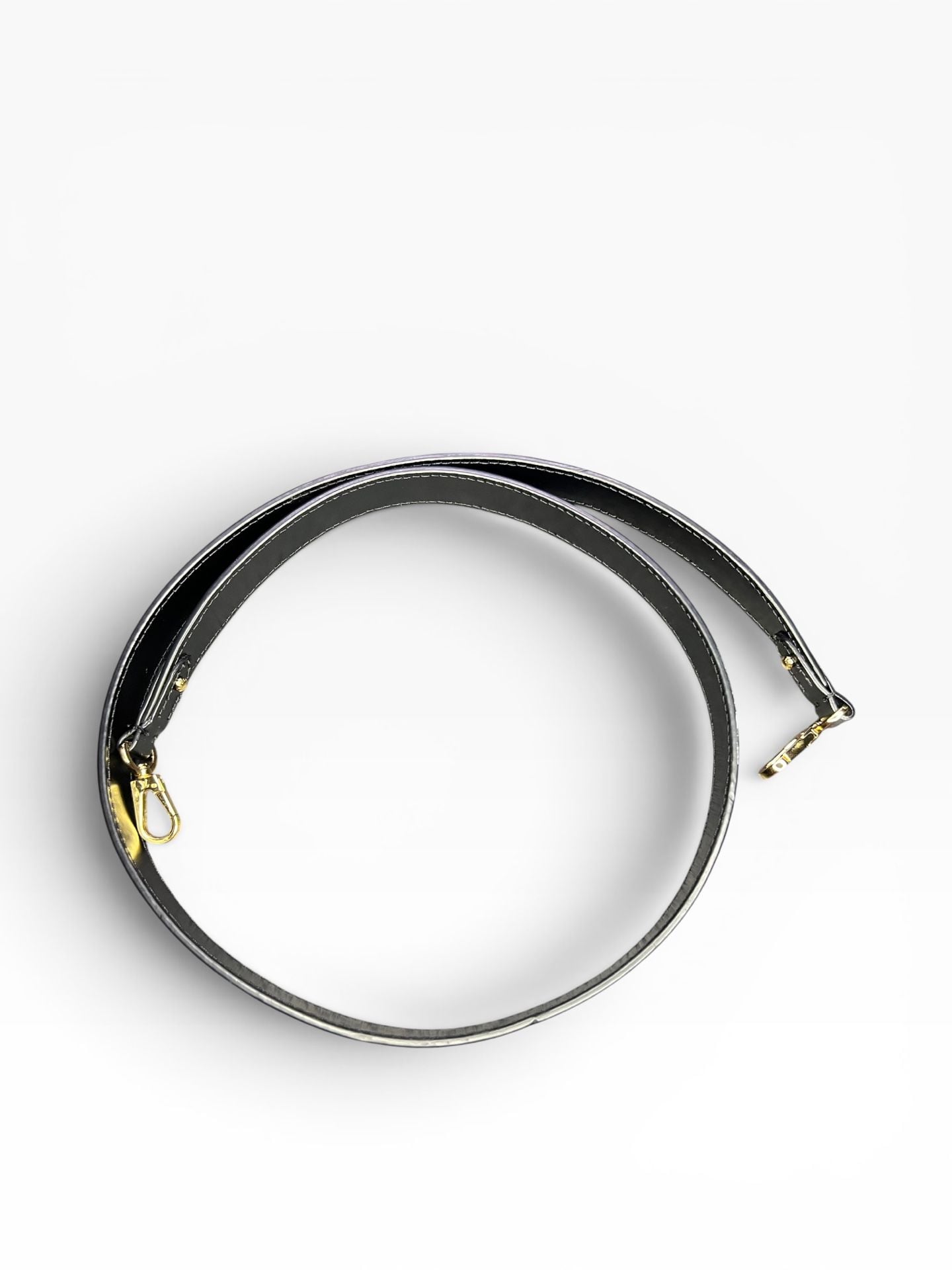 Black Leather Replacement Shoulder Strap with Gold-Tone Hardware 4