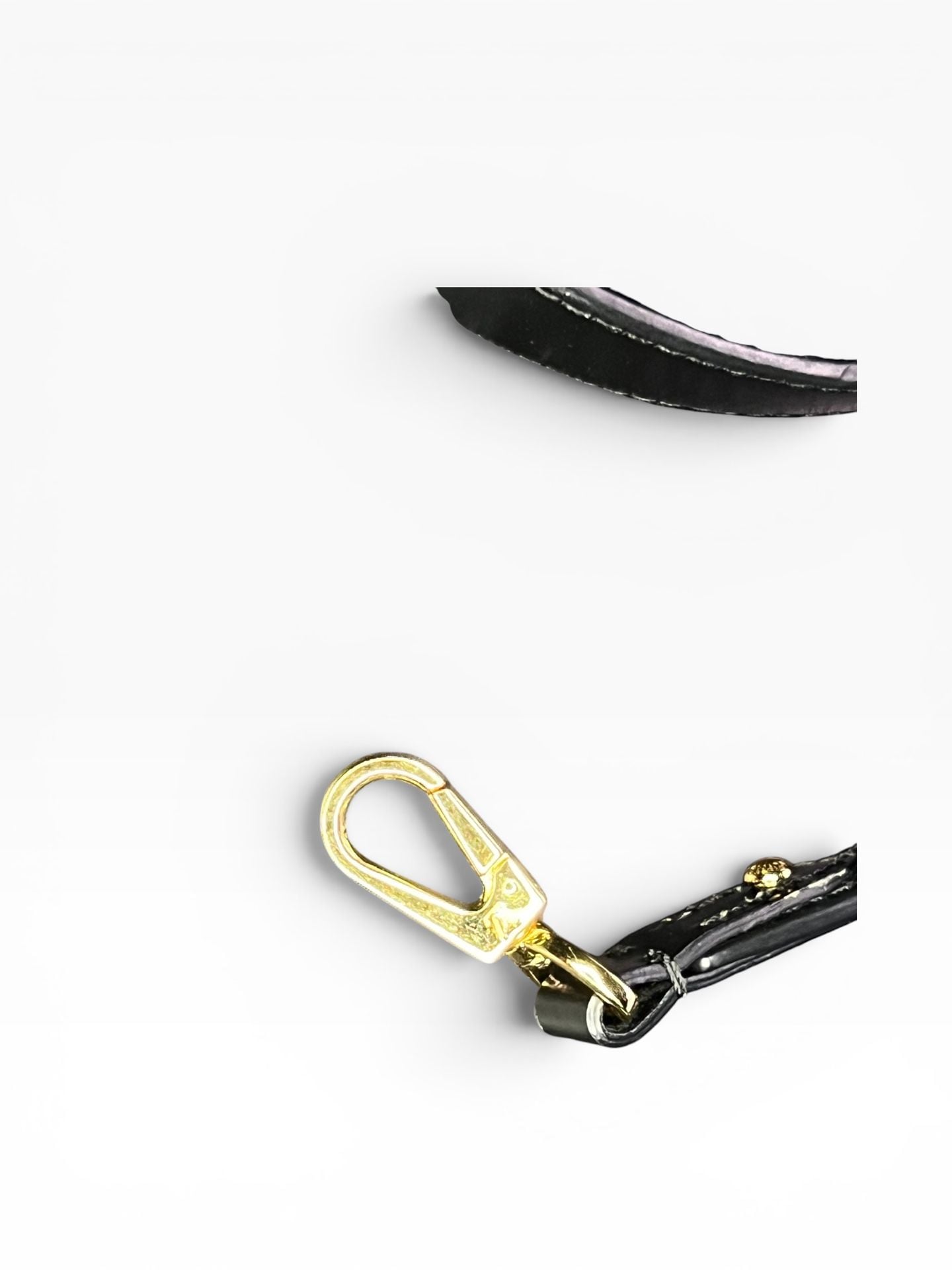Black Leather Replacement Shoulder Strap with Gold-Tone Hardware 5