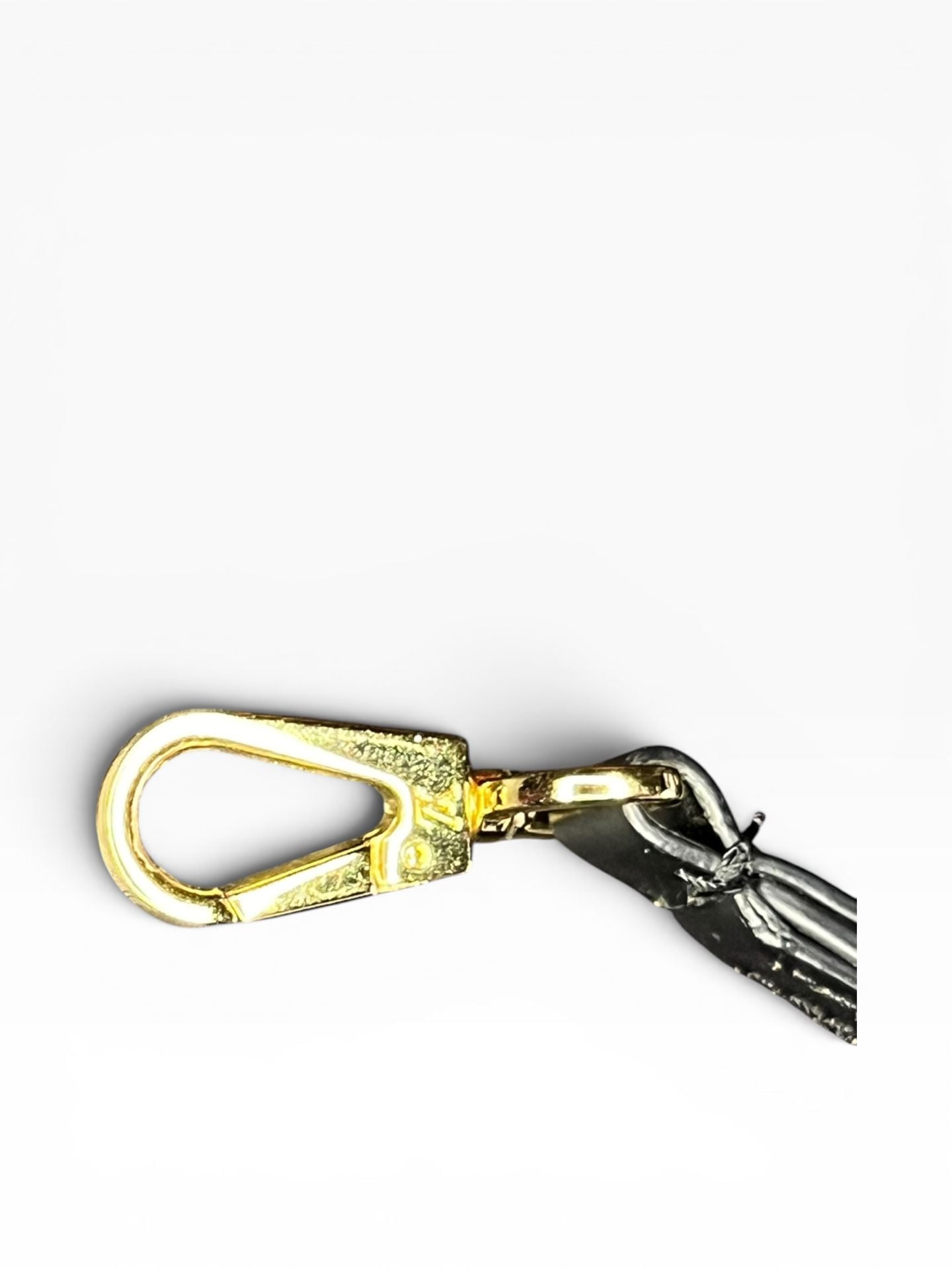 Black Leather Replacement Shoulder Strap with Gold-Tone Hardware 6