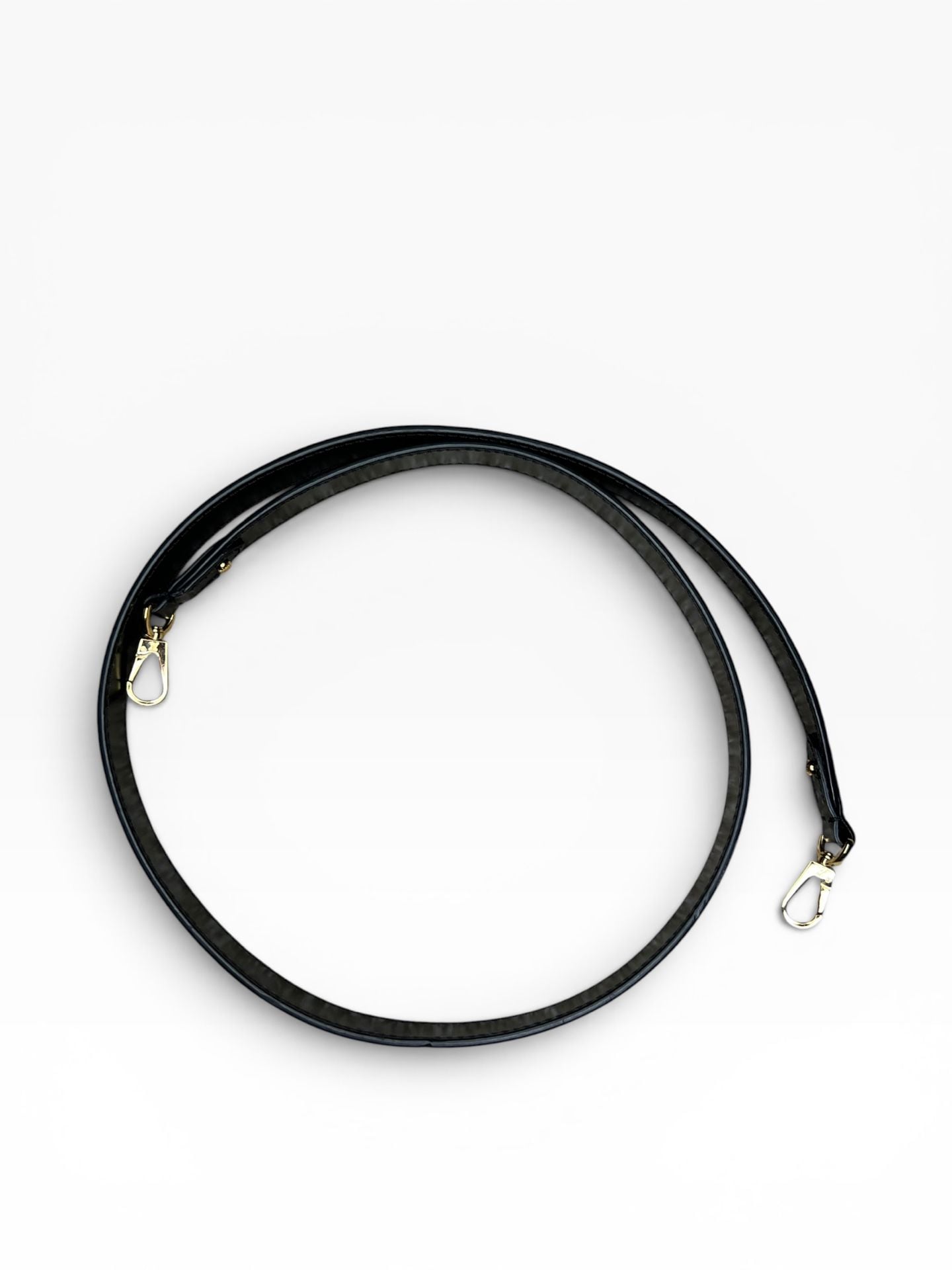 Black Leather Replacement Shoulder Strap with Gold-Tone Hardware 7