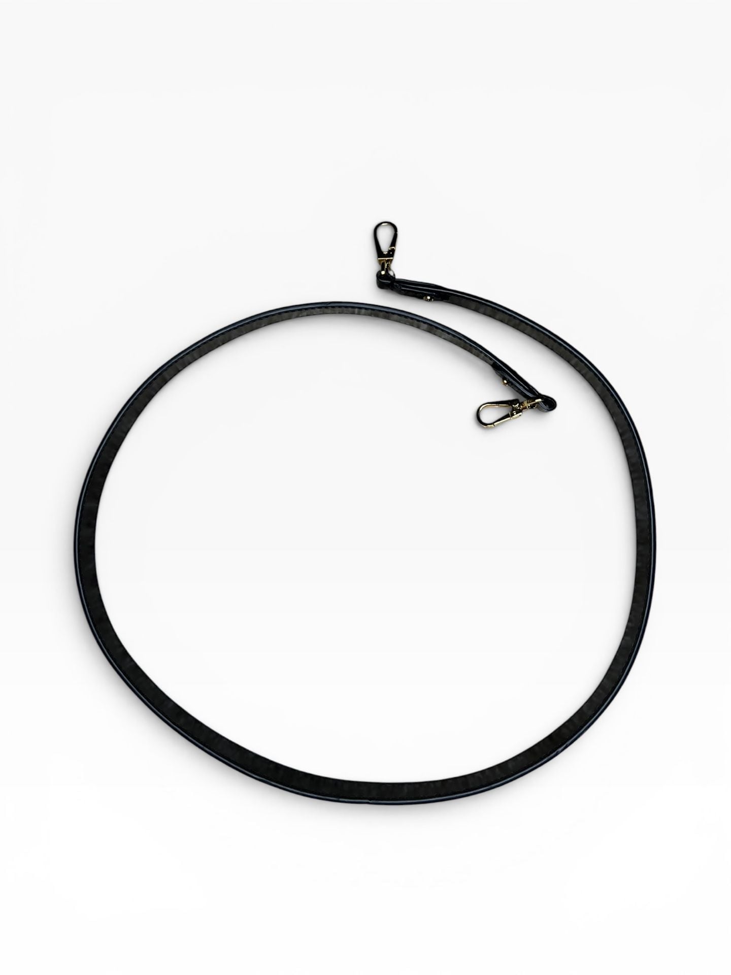 Black Leather Replacement Shoulder Strap with Gold-Tone Hardware 8