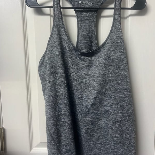 Ideology Women's Gray Heathered Racerback Athletic Tank Top