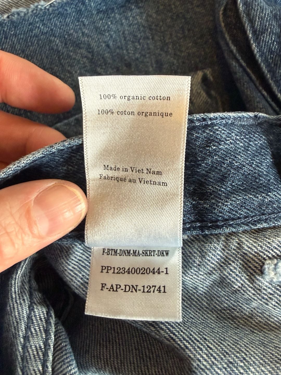 Everlane x Marques’ Almeida Denim Patchwork Mini Skirt Contrast Pockets Size 24 9