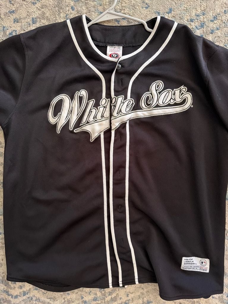 Chicago White Sox MLB Majestic Athletic Button-Up Baseball Jersey Black 1