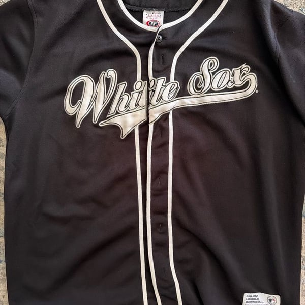 Chicago White Sox MLB Majestic Athletic Button-Up Baseball Jersey Black
