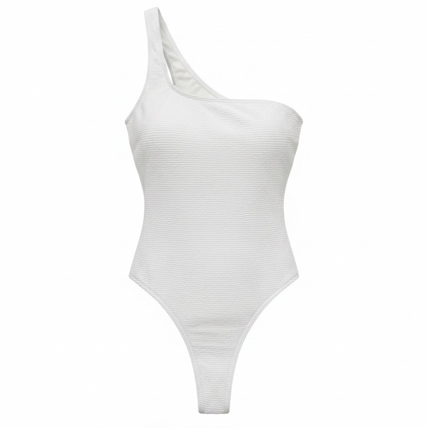 Rumer Cassidy Bandeau One-Shoulder Swimsuit