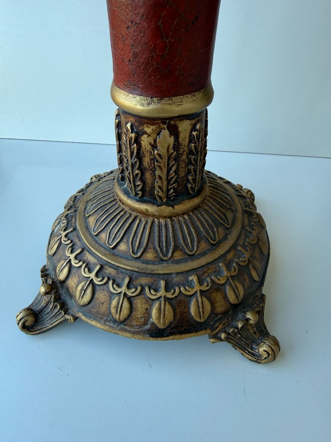Cambria Cinnabar Decorative Candleholder with Pinecone Motif 6