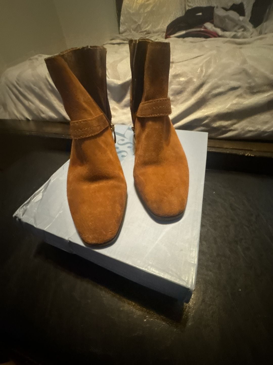 Essex Lane Bark Cow Split Suede Ankle Boots 1