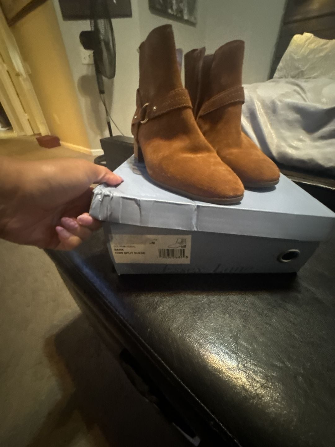 Essex Lane Bark Cow Split Suede Ankle Boots 4