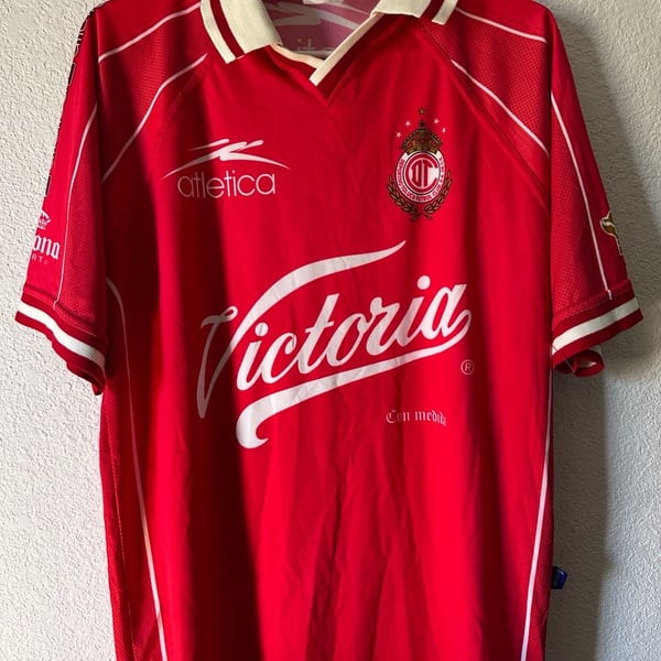 1999-2000 Deportivo Toluca F.C. Home Jersey Shirt by Atletica, #8