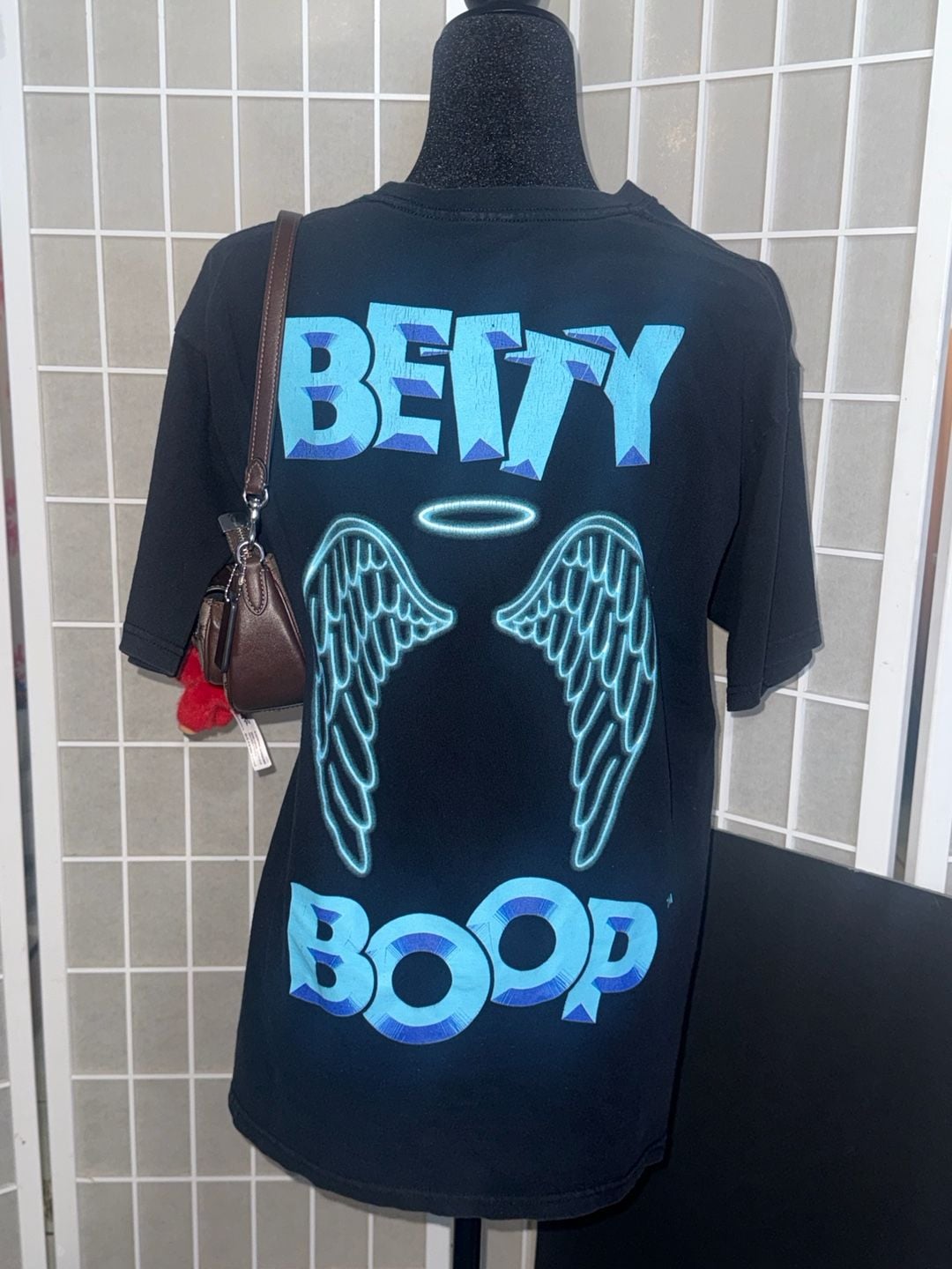 Betty Boop Graphic Motorcycle Biker Angel Wings T-Shirt 8